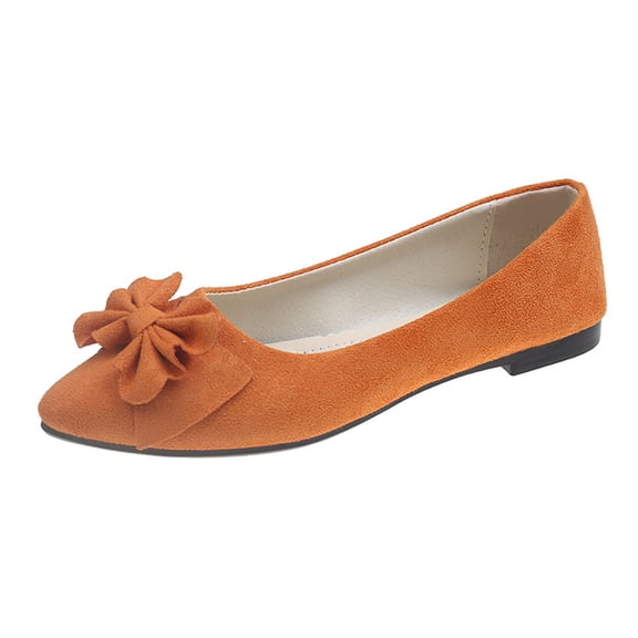 Xiaoxatg Women's Comfortable On Ballet Shoes with Square Toe for Daily Casual Wear and 7.5 Orange