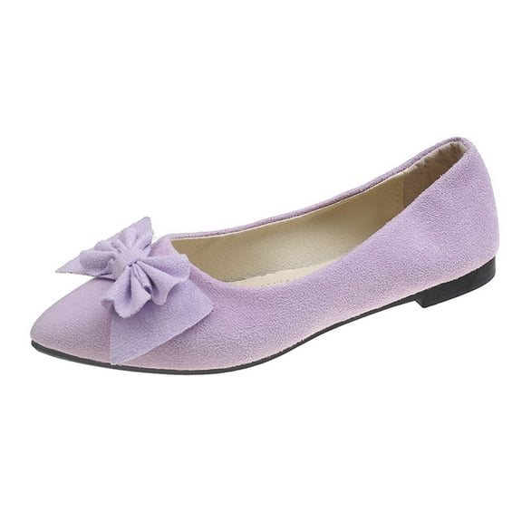 Xiaoxatg Women's Comfortable On Ballet Shoes with Square Toe for Daily Casual Wear and 8.5 Purple