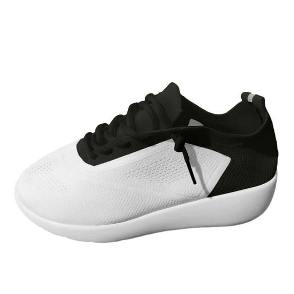 Xiaoxatg Women's Fashion Sneakers Breathable Mesh Running Shoes Comfortable Lace Up Casual Athletic Shoes for Outdoor and Everyday Use 7 Black