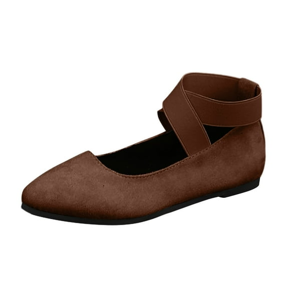 Xiaoxatg Women's Fashionable Suede On Casual Shoes with Elastic Design for Everyday Comfort and Style 7 Brown