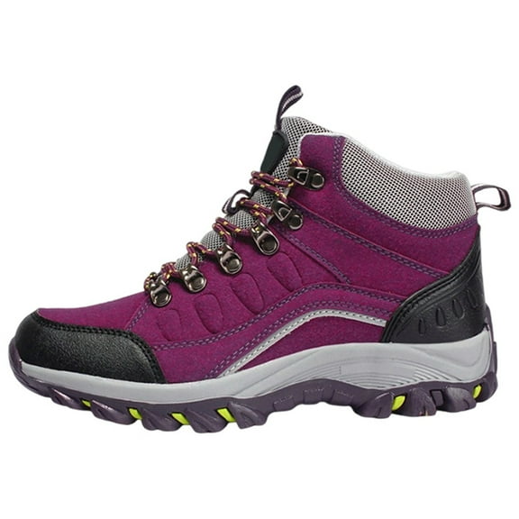 Xiaoxatg Women's High Top Outdoor Sneakers for Hiking Walking Travel with Non- Comfort in Cold Weather Conditions 7 Purple