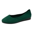 thumbnail image 1 of Xiaoxatg Women's Knitted On Ballet Flexible Soft Round Toe Walking Comfort Shoes Breathable Low Heel Everyday Wear Versatile Design 7.5 Dark Green, 1 of 7