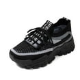 thumbnail image 1 of Xiaoxatg Women's Lightweight Casual Sneakers Breathable Comfortable Walking Shoes for Daily Use with Elastic Closure and Flat Heel Design 9 Black, 1 of 9
