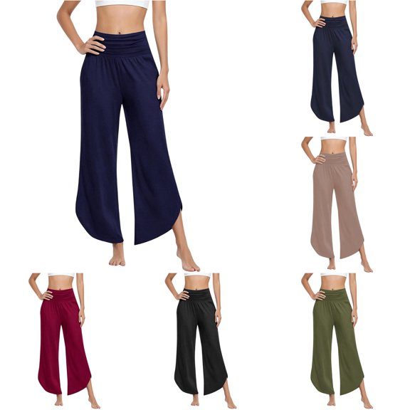 Xiaoxatg Women's Pants, Everyday Women's High Waist Loose Fit Trousers For Casual and Wear Dark Blue S