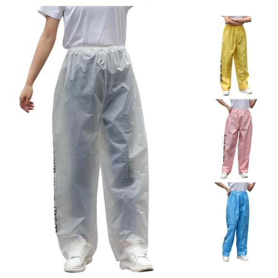 Xiaoxatg Women's Pants, Plus Size Pants Hiking Rain Pants for Men and Women with Thick Portable Bottom Half Rain Trousers Enhanced Waterproofing Outdoor Wear Clear One Size