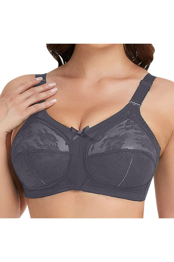 Women's Plus Size Bra Minimiser Lace Full Coverage Firm Hold Non Padded Non Wired Seamless Bra