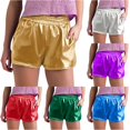 thumbnail image 1 of Xiaoxatg Women's Shorts Womens Metallic Shiny Pants with Elastic Waist for Wear and Dance Gold S, 1 of 4
