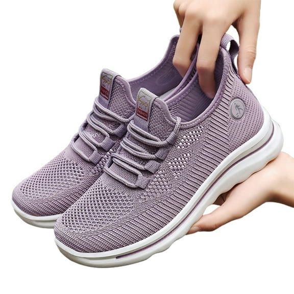 Xiaoxatg Women's Sneakers Casual Athletic Footwear for Walking Running Gym Activities On Breathable Mesh Lightweight Comfortable Design for Everyday Use 6 Light Purple