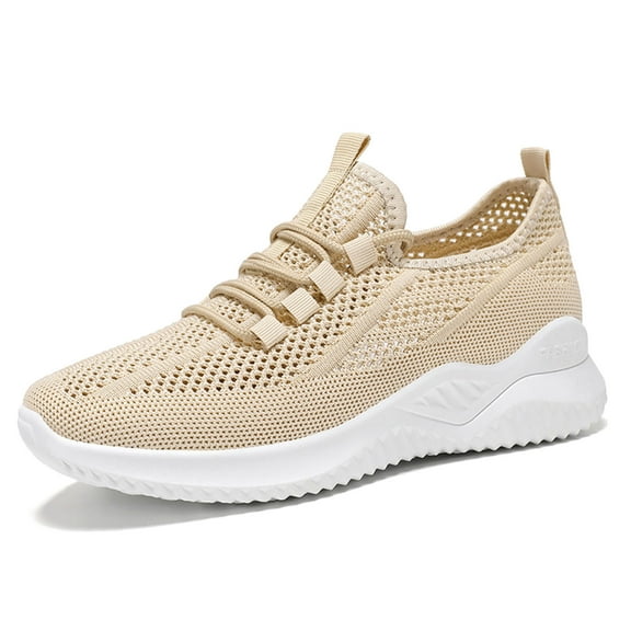 Xiaoxatg Women's Sneakers Comfortable Non- Athletic Shoes Lightweight Casual Workout Footwear for Daily Use and Beach Outings 7 Khaki