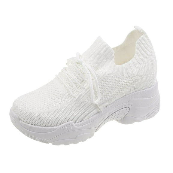 Xiaoxatg Women's Sneakers Leisure Summer Sport Shoes Breathable Running Footwear for Students and Teenagers 6.5 White