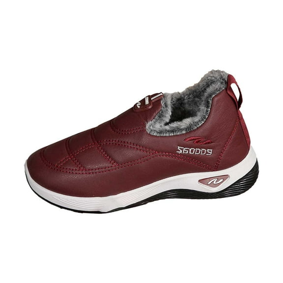 Xiaoxatg Women's Sneakers Walking Shoes Casual Soft Sole Comfortable Non Warm Lined Athletic Sneakers for Everyday Use 7.5 Wine