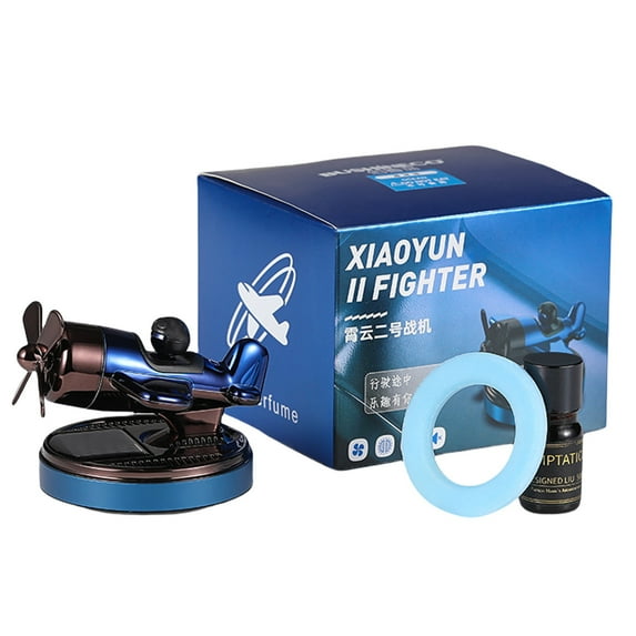 Xiaoyun Fighter Solar Rotating Car Aromatherapy, 10Ml Aviation Al Alloy Air Helicopter Energy Rotating Aromatherapy Diffuser Interior Decoration Accessories Diffuser for Car and Home