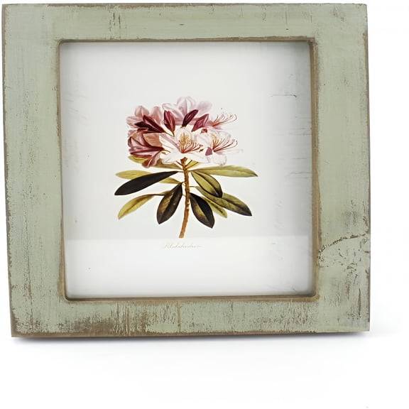 Xibufe 4x6 Inch Wooden Picture Frame, Simple Rectangular Desktop Photo Frame with Glass Front, Green Wall Decor