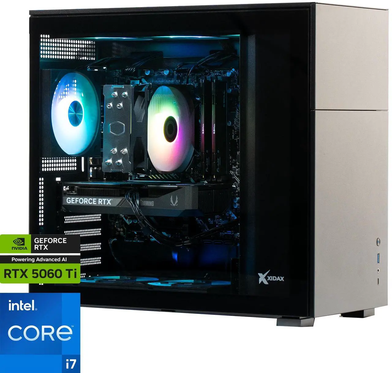 Xidax Gaming Desktop PC X-6 Series X-6 RTX 5060Ti 16GB + i7 14700F Xen Black Intel Core i7-14700F 32GB DDR5 2TB NVMe SSD GeForce RTX 5060 Ti Windows 11 Home