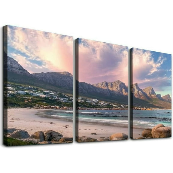 XidexFara Canvas Wall Art for Living Room Bedroom Sunset Over Bay Beach Big Large Wall Art Decor Painting Wall Pictures Prints Artwork Office, Mulit10