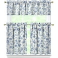 thumbnail image 1 of Xidingyue Blue Floral French Farmhouse Kitchen Curtains, 36 x 27.5 In, 1 of 5