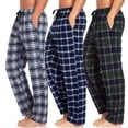 thumbnail image 1 of Xidunhg Men's 3-Pack Comfortable Pajama Pants, Cotton Blend Flannel Plaid Sleep and Lounge Bottoms with Pockets, 1 of 13