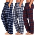 thumbnail image 1 of Xidunhg Men's 3-Pack Comfortable Pajama Pants, Cotton Blend Flannel Plaid Sleep and Lounge Bottoms with Pockets, 1 of 13