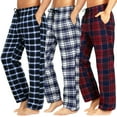 thumbnail image 1 of Xidunhg Men's 3-Pack Comfortable Pajama Pants, Cotton Blend Flannel Plaid Sleep and Lounge Bottoms with Pockets, 1 of 10