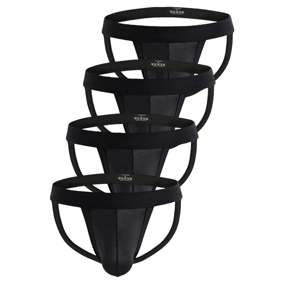 Xidunhg Men's Briefs Jockstrap Underwear Black/4pack L