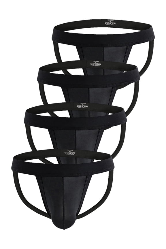 Men's Briefs Jockstrap Underwear Black/4pack L