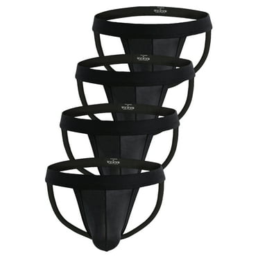 Xidunhg Men's Athletic Briefs Jockstrap Underwear Black/4pack M