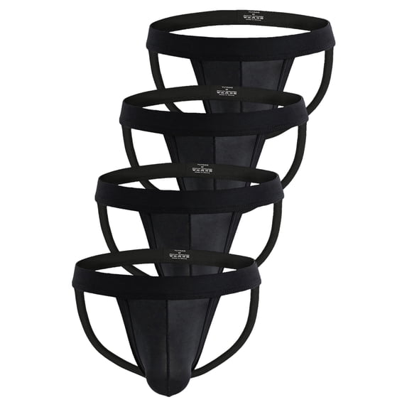 Xidunhg Men's Briefs Jockstrap Underwear Black/4pack M