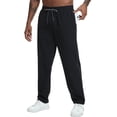thumbnail image 1 of Xidunhg Men's Black Sweatpants, Grey Contrast Side Stripe, Quick Dry Straight Leg Gym Casual Pants with Zipper Pockets, 1 of 10