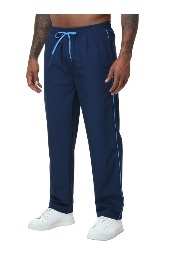 Men's Athletic Sweatpants with Zipper Pockets, Lightweight Quick Dry Straight Leg Workout Pants for Casual & Gym