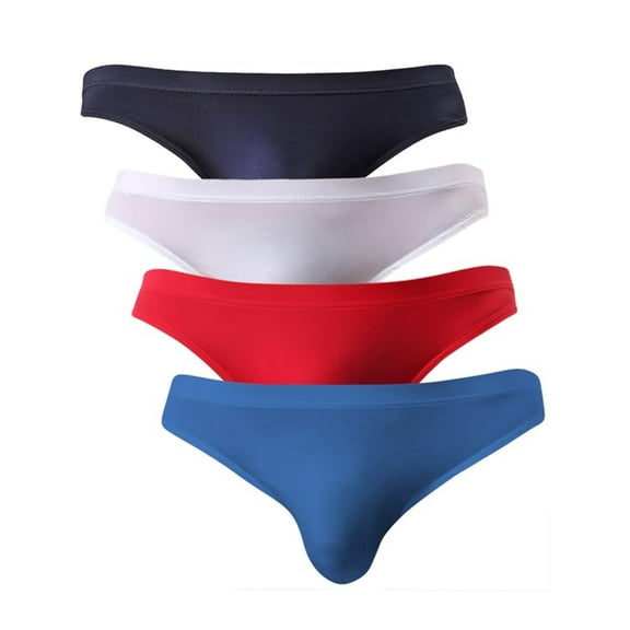 Xidunhg Men's Briefs Multipack Bikini Silk Breathable Underwear 4pack XS