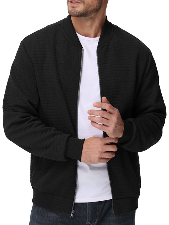 Men's Casual Lightweight Bomber Jacket Zip-Up Outerwear Coat Large