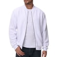 thumbnail image 1 of Xidunhg Men's Casual Varsity Bomber Jacket Lightweight Outerwear Jackets Waffle Zip up Fashion Coat White XL, 1 of 6