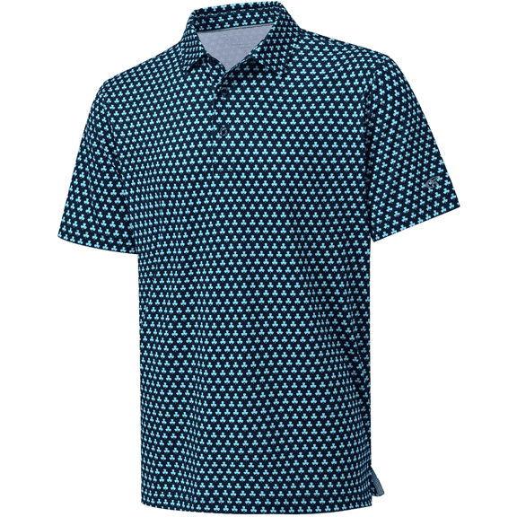 Xidunhg Men's Golf Polo Shirts Short Sleeve Print Performance Moisture Wicking Dry Fit Outdoor Golf Shirts for Men