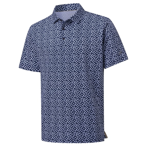 Xidunhg Men's Golf Polo Shirts Short Sleeve Print Performance Moisture Wicking Dry Fit Outdoor Golf Shirts for Men