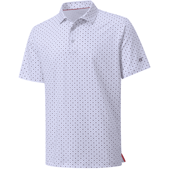 Xidunhg Men's Golf Polo Shirts Short Sleeve Print Performance Moisture Wicking Dry Fit Outdoor Golf Shirts for Men