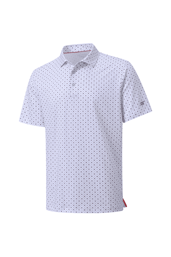 Men's Golf Polo Shirts Short Sleeve Print Performance Moisture Wicking Dry Fit Outdoor Golf Shirts for Men