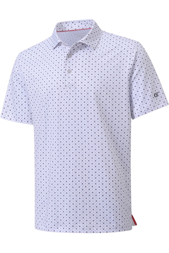 Men's Golf Polo Shirts Short Sleeve Print Performance Moisture Wicking Dry Fit Outdoor Golf Shirts for Men