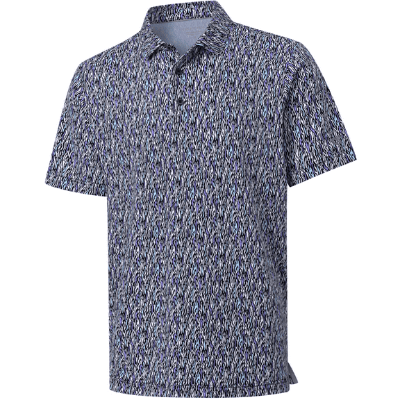 Xidunhg Men's Golf Polo Shirts Short Sleeve Print Performance Moisture Wicking Dry Fit Outdoor Golf Shirts for Men