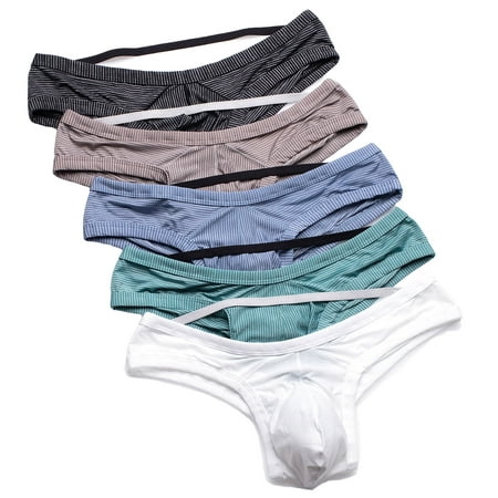 Xidunhg Men's Low Waist Briefs Bikini Underwear Multi/5pack XXL