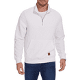 thumbnail image 1 of Xidunhg Men's Quarter Zip Sweatshirt Long Sleeve Waffle Casual Pullover Sweatshirt with Pocket White M, 1 of 7