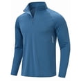 thumbnail image 1 of Xidunhg Men's Quarter Zip Pullover Long Sleeve, Moisture Wicking Quick Dry Athletic Shirt for Running Golf Gym Workout Casual, 1 of 13