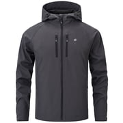 Men's Softshell Jacket with Hood Waterproof Windbreaker Lightweight Rain Shell Jacket for Outdoor Hiking Travel