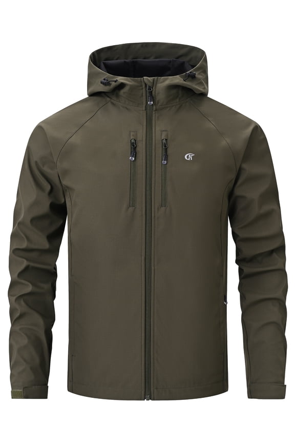 Men's Softshell Jacket with Hood Waterproof Windbreaker Lightweight Rain Shell Jacket for Outdoor Hiking Travel