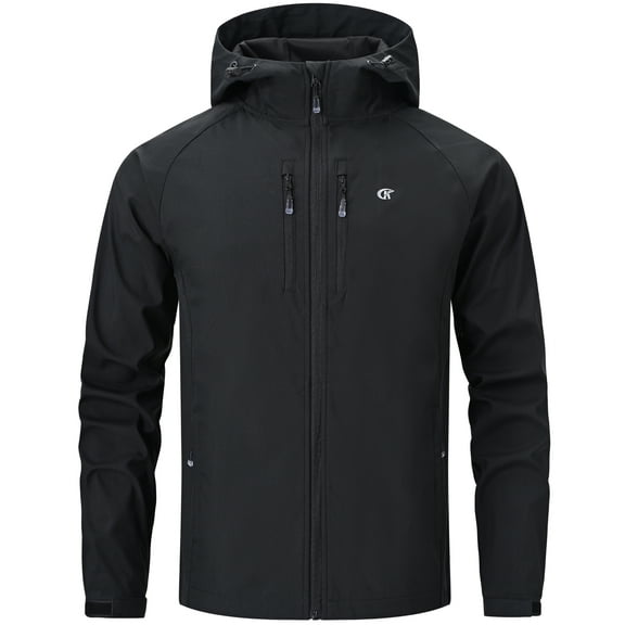 Xidunhg Men's Softshell Jacket with Hood Waterproof Windbreaker Lightweight Rain Shell Jacket for Outdoor Hiking Travel