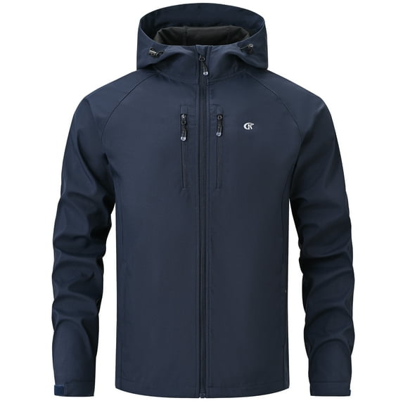 Xidunhg Men's Softshell Jacket with Hood Waterproof Windbreaker Lightweight Rain Shell Jacket for Outdoor Hiking Travel