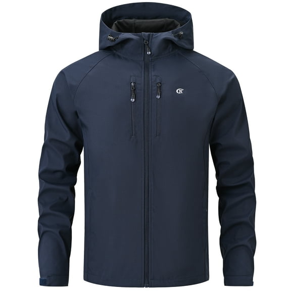 Xidunhg Men's Softshell Jacket with Hood Waterproof Windbreaker Lightweight Rain Shell Jacket for Outdoor Hiking Travel