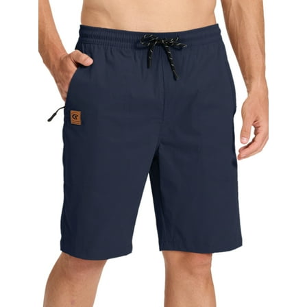 Xidunhg Men's Stretch Shorts Casual Classic Summer Beach Shorts Drawstring With Zipper Pocket Navy 42
