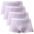 thumbnail image 1 of Xidunhg Men's Trunks Underwear Silk Boxer Briefs Short Leg White/4pack S, 1 of 5