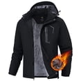 thumbnail image 1 of Xidunhg Men's Winter Skiing Jackets Water Resistant Warm Fleece Coats Parka Raincoats Snowboard Jacket with Hood Multi-Pocket Black L, 1 of 14