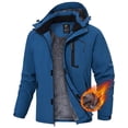 thumbnail image 1 of Xidunhg Men's Winter Skiing Jackets Water Resistant Warm Fleece Coats Parka Raincoats Snowboard Jacket with Hood Multi-Pocket Blue XL, 1 of 14